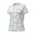 thumbnail image 2 of Naloa Rabbit And Star Print T-Shirts Short Sleeve V Neck Tees for Women Fashion Tops Trendy Lightweight Soft Casual Summer Outfits Clothes, 2 of 5