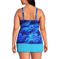 thumbnail image 2 of Lands' End Women's Plus Size Chlorine Resistant Wrap Underwire Tankini Swimsuit Top, 2 of 3