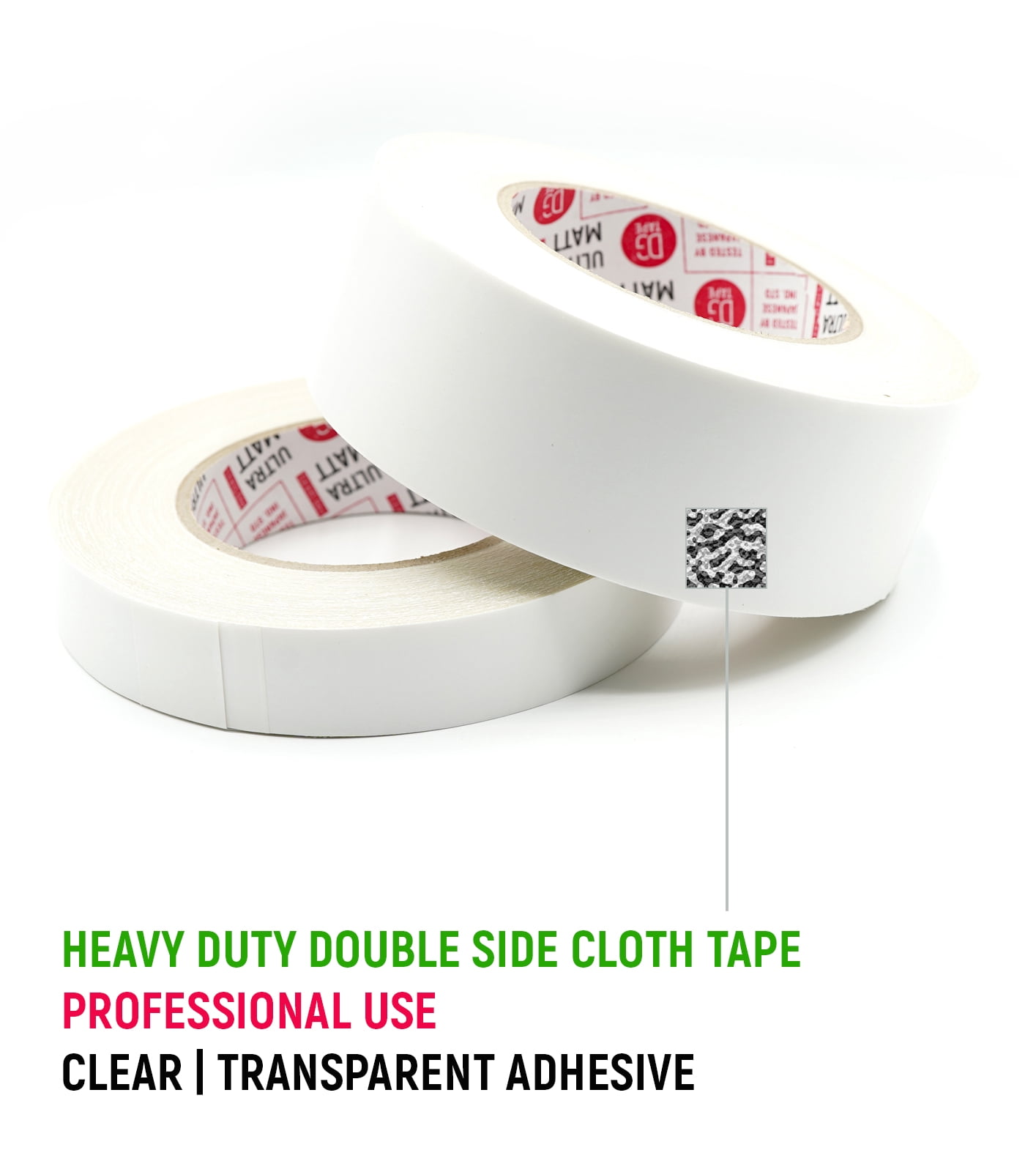 2 inch x 30 ya - Double Sided Cloth Tape - DGTAPE Two Type Adhesive High Tack/Low Tack