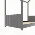 thumbnail image 4 of Twin Size Velvet House Bed - Sturdy Pinewood Frame, Gray, 4 of 10