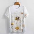 thumbnail image 4 of Bee And Flowers T Shirts Basic T-Shirt Short Sleeve Ladies Tee Shirt Summer Graphic Clothing, 4 of 5