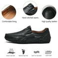 thumbnail image 2 of Mens Business Loafers Leather Casual Oxford Shoes Lightweight Soft Work Shoes Non-slip Comfortable Driving Black 10 US, 2 of 7