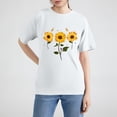 thumbnail image 2 of NAMTYQX Casual Tops for Women Slack Lightweight Fullprint Fashion Graphic Breathable Scoop Neck Short Sleeve Oversize Womens T Shirts White Size 2XL, 2 of 4