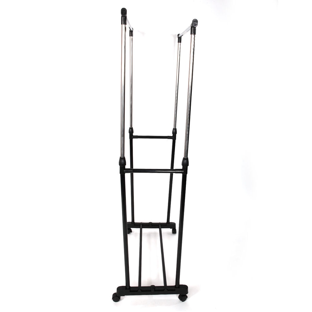 Kepooman Dual-bar Clothing Garment Racks, Vertical & Horizontal Stretching Stand Clothes Rack, Black & Silver Kepooman Dual-bar Clothing Garment Racks, Vertical & Horizontal Stretching Stand Clothes Rack, Black & Silver