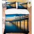 thumbnail image 2 of 3D Sunset Sea Bridge Paisaje Funda nórdica Set Ropa de cama Set Funda nórdica, 2 of 3