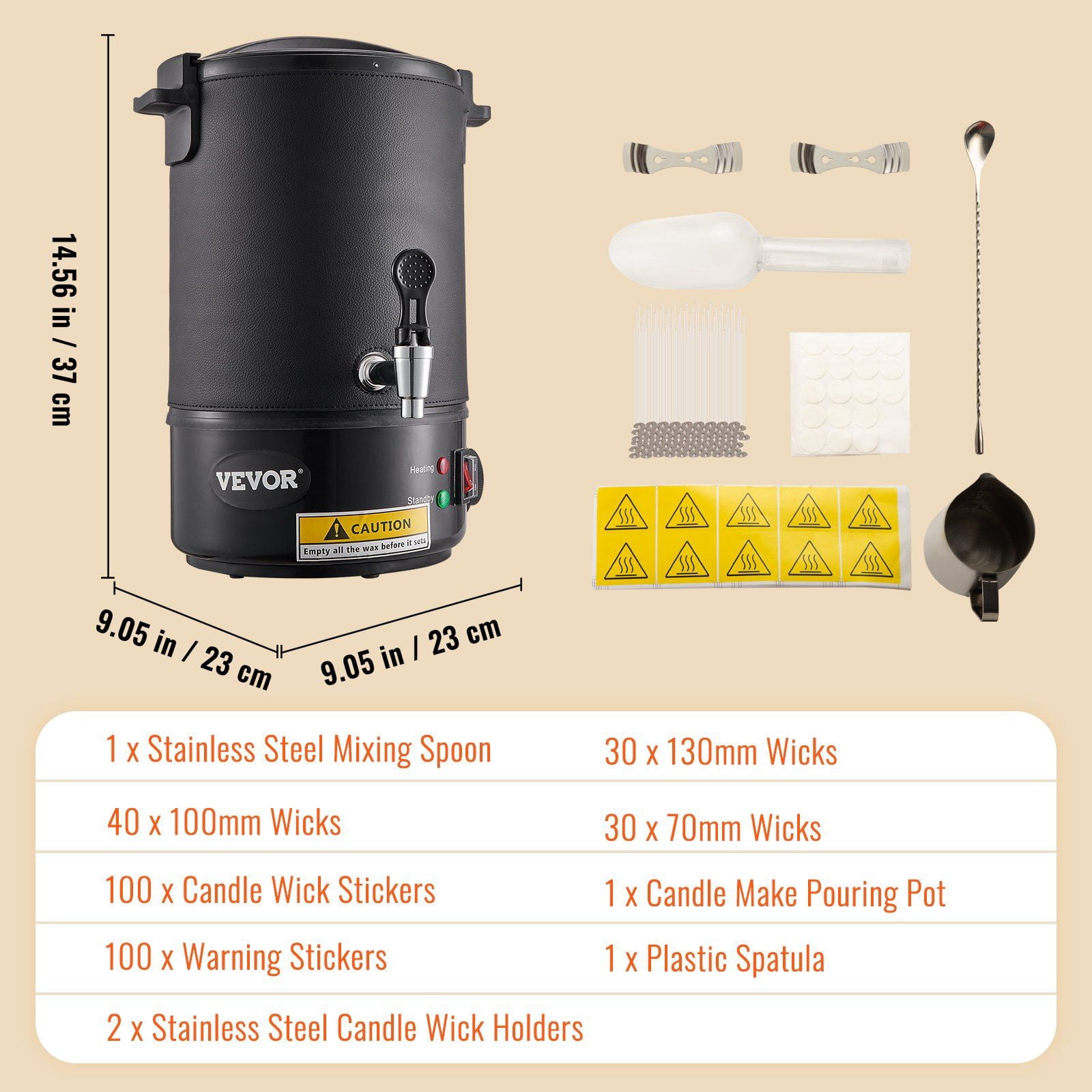 6.5L Commercial Electric Wax Melting Pot for Candle Making - 9-Temp Control, Easy-Clean Design & Precision Spout - Bulk Wax Melter for Soy/Candle/Soap Production, Home Business & DIY Crafts