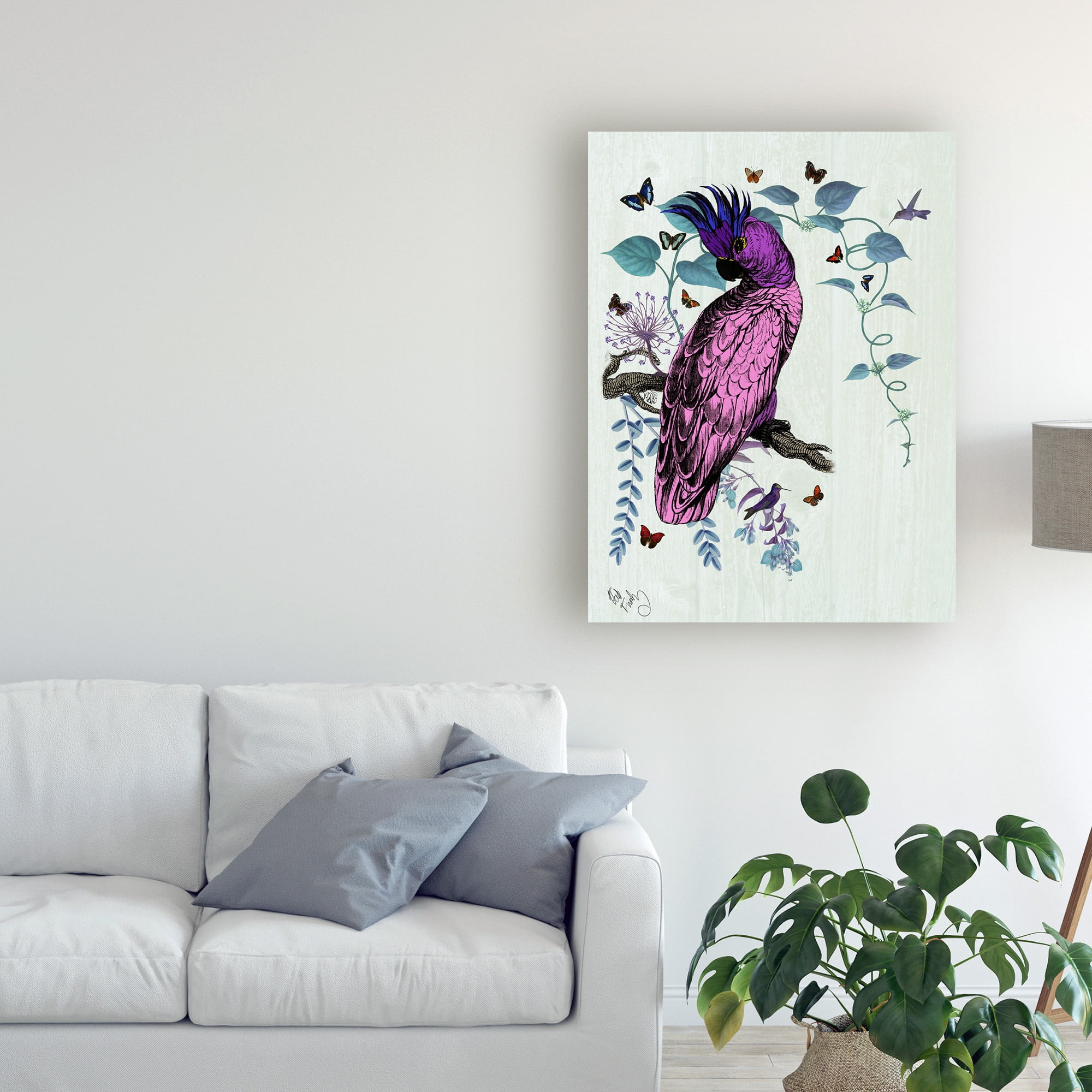 Trademark Fine Art 'Pink Parrot' Canvas Art by Fab Funky