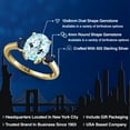 thumbnail image 2 of Gem Stone King 3.70 Ct Oval Sky Blue Topaz Blue Sapphire 18K Yellow Gold Plated Silver Ring, 2 of 6