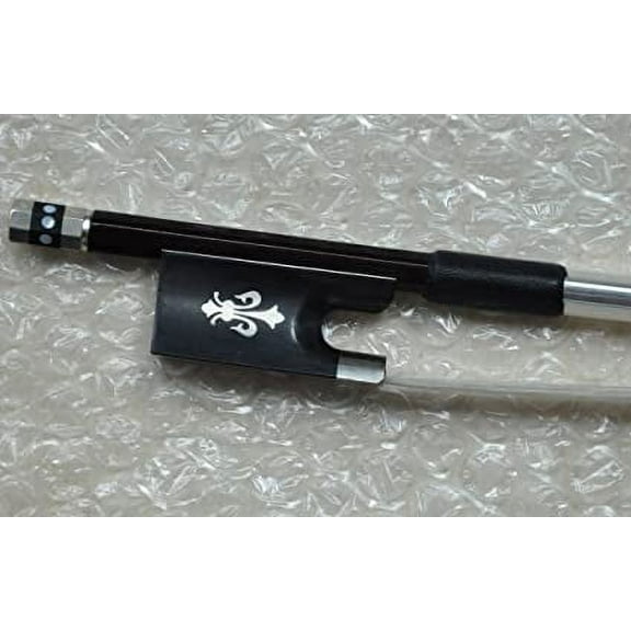 NEW Carbon Fiber violin Bow Ebony Frog Fleur-de-lys silver mounted round 4/4