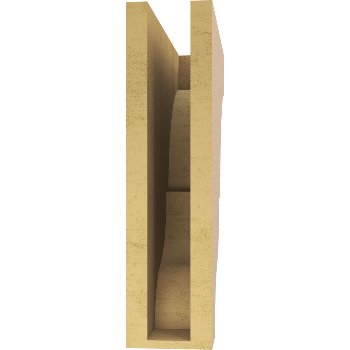 4"W x 16"D x 16"H Thin Asheboro Rough Cedar Woodgrain TimberThane Corbel, Primed Tan