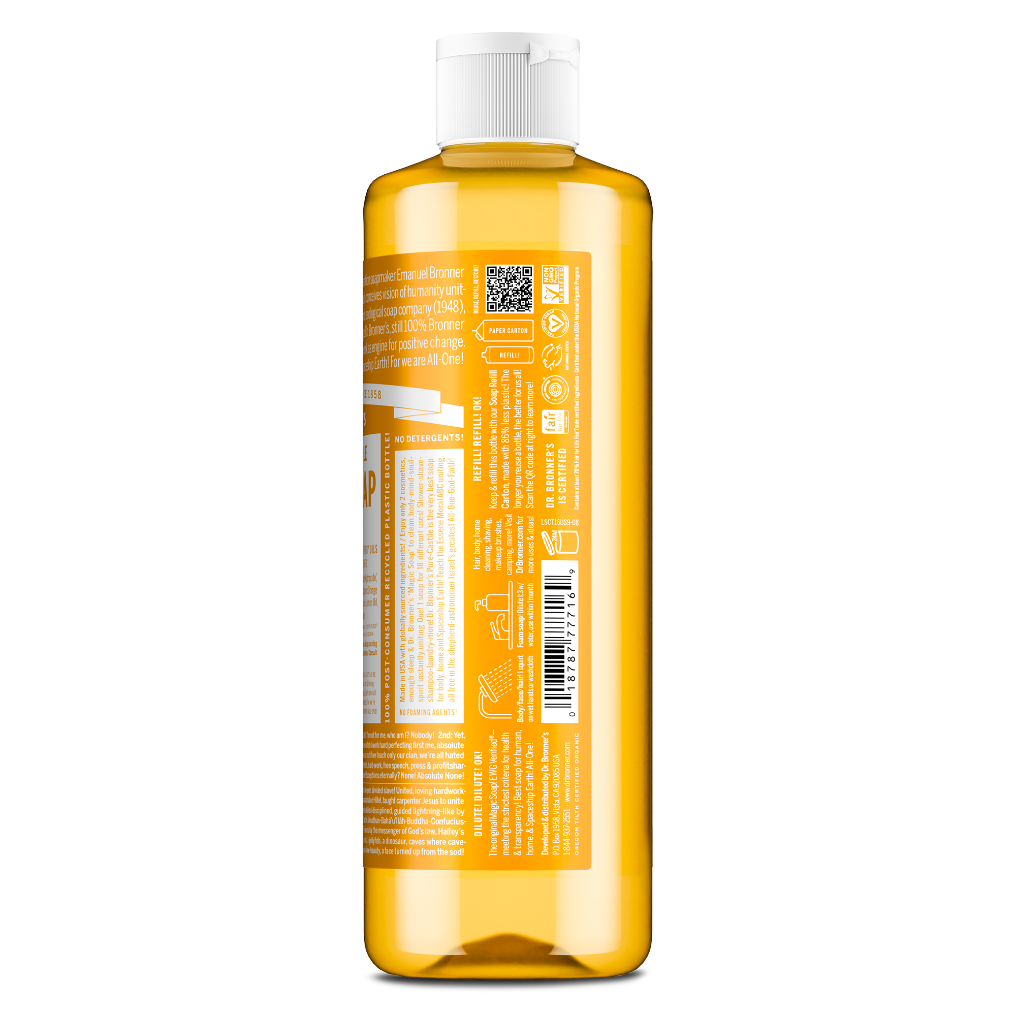 Dr. Bronner's Citrus Magic Soap 4本セット Buy Citrus Castile Soap - Liquid Wash for Face, Body, Home