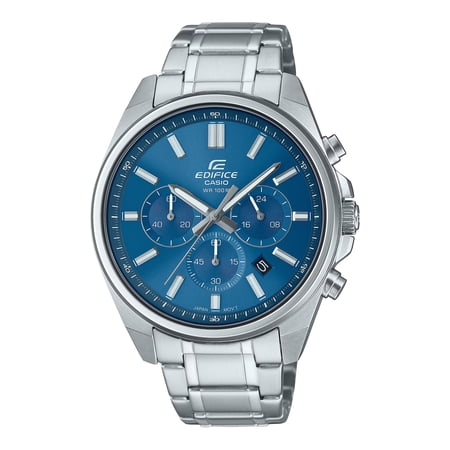 Casio Men's Edifice Stainless Steel Chronograph Blue Dial Watch - EFV-650D-2AVCR
