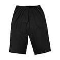 thumbnail image 5 of BVnarty Men's Capri Pants Ice Silk Solid Color Casual Below The Knee Lightweight Bermuda Shorts with Elastic Drawstring Waist and Zipper Pocket Black S, 5 of 6