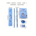 thumbnail image 5 of Ensemble de Papeterie Scolaire 6 Pcs/ensemble, 2 Crayons, 1 Règle, 1 Petit Livre, 1 Stylo Couteau et 1 Effaceur, Parfait pour Cadeaux et Fournitures de Rentrée, 5 of 5