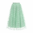 thumbnail image 4 of ZQUUVOU Women's Butterfly A Line Skirt Tulle Flared Maxi Length Elegant Party Skirt Applique Elegant Long Skirt Green, 4 of 9