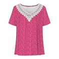thumbnail image 2 of Women Shirts Plus Size Short Sleeve V-Neck Blouse Pullover Tee Tops, 2 of 6