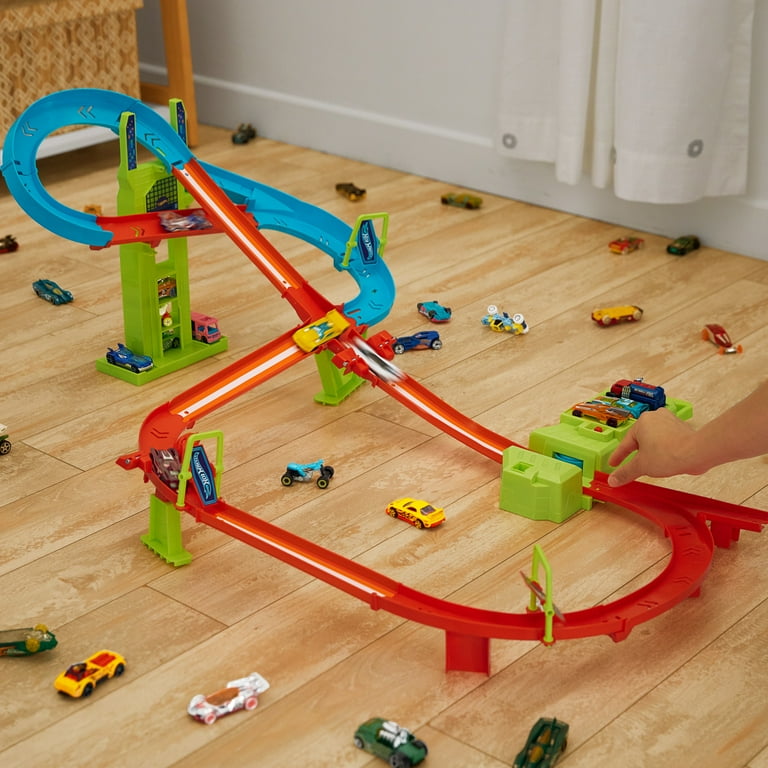 Hot Wheels Track Set, Neon Speeders Skyscraper Speed Circuit