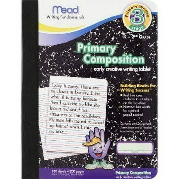 12 Pack-Of Mead Primary Composition Book, Ruled, 100 Pages (09902)