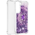 thumbnail image 3 of for Samsung Galaxy S22 Plus Glitter Case with Ring Holder, Bling Sparkle Floating Liquid Soft TPU Cushion Fashion Girly Women Girls Clear Case Cover for Samsung Galaxy S22 Plus  Purple, 3 of 14