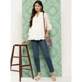 thumbnail image 3 of Janasya Women's White Cotton Schiffli A-Line Top, 3 of 6