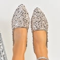 thumbnail image 4 of Womens Rose Gold Glitter Ballet Flats Pointed Toe | Sparkly Party Evening Wedding Guest Shoes | Comfortable Slip-On Sequin Flat Shoes for Women,Size 5.5, 4 of 9