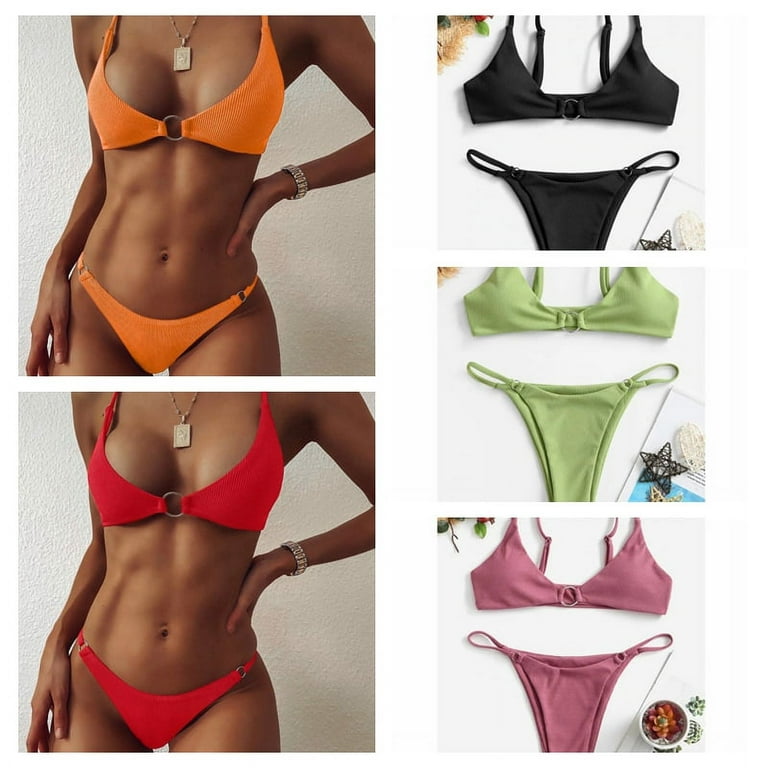 Solid Color Lace Hollow Bridal Bikini Set For Women Two Piece Thong Swimwear  With From Walon123, $9.72