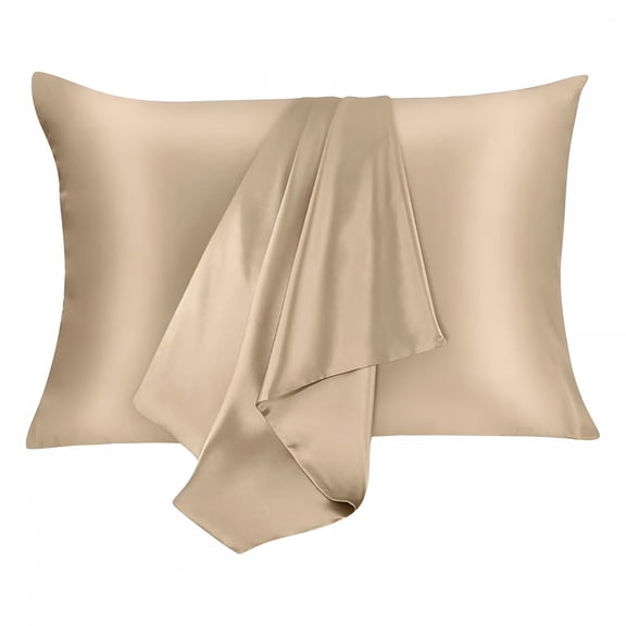 AUQ Silky Pillowcase for Hair and Skin,2 Pack Natural Silky Pillowcase Both Sides 16 Momme Premium Grade 6A Silky,Soft Breathable Smooth Silky Pillow Cover