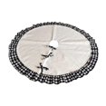 thumbnail image 1 of KLKCMS Christmas Tree Skirt Christmas Decoration Ruffled Round Base Cover for Tree Base Black White 122cm, 1 of 9