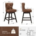 thumbnail image 5 of Dycanpo 26" Swivel Bar Stool with Upholstered Back, for Home Kitchen, Brown, 5 of 6