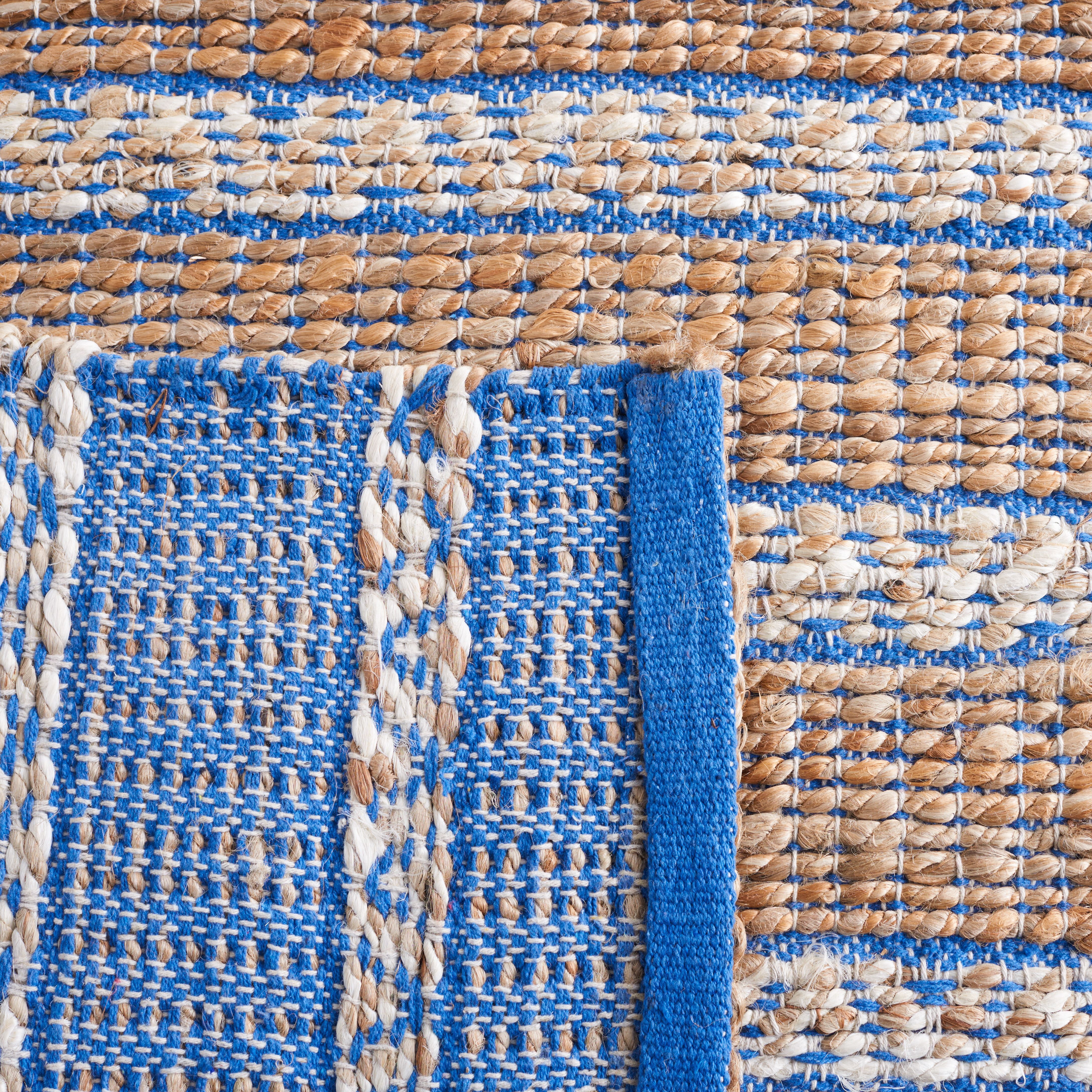 SAFAVIEH Natural Fiber Jack Striped Area Rug, Blue/Natural, 10' x 14'