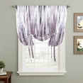 thumbnail image 2 of Purple Vintage Tie Up Curtains 45 Inches Long, Kitchen Window Curtains Over Sink, Striped Painting Retro Abstract Art Small Window Curtains Shade Balloon Curtains Valances for Bedroom/Cafe 34"x45", 2 of 8
