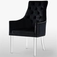 thumbnail image 6 of Posh Living Colton Velvet Dining Chair with Acrylic Legs - Black (Set of 2), 6 of 9