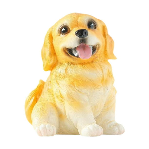 Estatua de cachorro, figura en miniatura, mini colección decorativa, figuras de perro, figura de perro para armario de entrada, sala de estar, hogar Perro perdiguero dorado