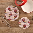 thumbnail image 7 of SKYSONIC 2 pcs Santa Claus Snowmobile Pot Holders Trivets, Heat Resistant Trivets,Watercolor Christmas Cotton Thread Weave Mats for Hot Pads Pans Pot Bowl Teapot, 7 of 7