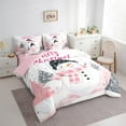 thumbnail image 3 of jejeloiu Cartoon Christmas Snowman 7-Piece Bedding Comforter Set,Graffiti Style King Bedding Sets,Pink White Gray Bed Sheets For Girl Boys Kids,Super Cozy Room Decor Reversible, 3 of 8