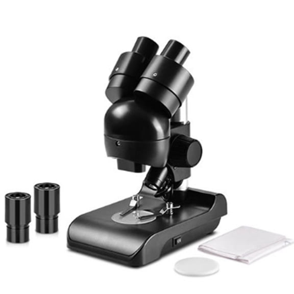 ES1057 Binocular Microscope Kit 30x Magnification Biological Microscope Scientific Experiment Anatomy,1 Set Binocular Microscope,Black