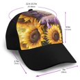 thumbnail image 2 of Naloa Daisy Sunflower Lazy Cat Adult adjustable Print Baseball Hat, Patchwork curved brim baseball capfor Men and Women, One Size, 2 of 5