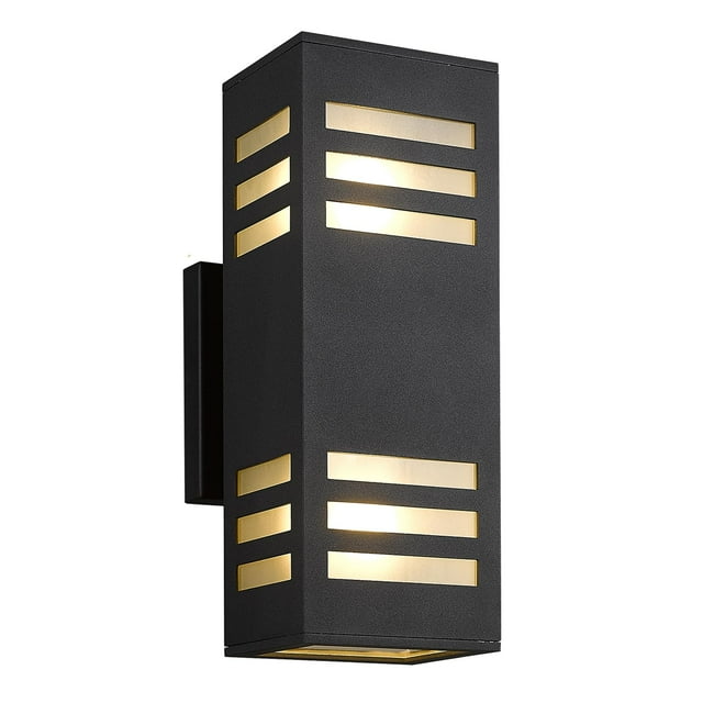 Harriet Modern Outdoor Wall Lights Aluminum Waterproof Black 13" Rectangular Porch