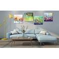 thumbnail image 3 of Lienzo decorativo con flores para baño, 4 paneles, 30 x 30 cm, 3 of 9