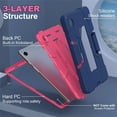 thumbnail image 7 of Allytech Galaxy Tab A9 Plus Case 2023 with Screen Protector Hybid Heavy Duty Rugged Shockproof Kickstand Kids Cover for Samsung Galaxy Tab A9+/Plus 11 Inch Tablet SM-X210/X216/X218, Navy+Rose, 7 of 7