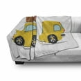 thumbnail image 3 of Happy Camper Soft Flannel Fleece Throw Blanket, Retro Car with Trailer Cartoon Outdoor Activity Theme Vacation Illustration, Cozy Plush for Indoor and Outdoor Use, 50" x 60", Multicolor, by Ambesonne, 3 of 6