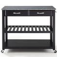 thumbnail image 3 of Crosley 2 Drawer Gray Granite Top Kitchen Cart in Black, 3 of 8