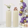 thumbnail image 2 of 2Pcs Foldable Wedding Cardboard Centerpiece Display, White Cylinder Flowers Stand, Columns Display for Wedding Party Garden Decoration, 2 of 12
