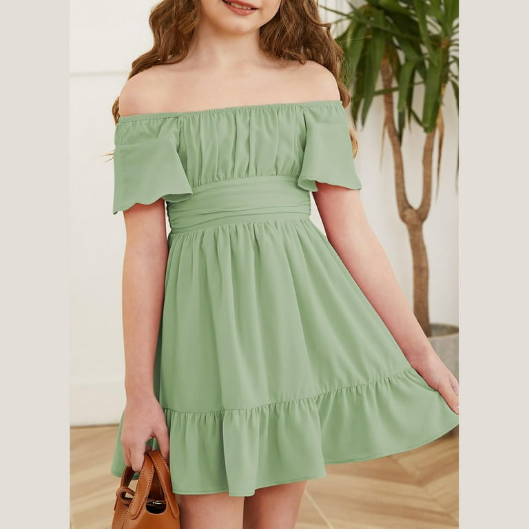 green emerald velvet dress Phoebe Girls Black Graduation Dress