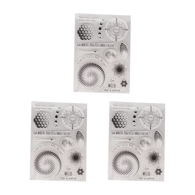 3pcs Clear Stamp Reusable DIY Scrapbook Handbook Album Decorative Transparent Stamp Paper Crafts Hand Made Gift