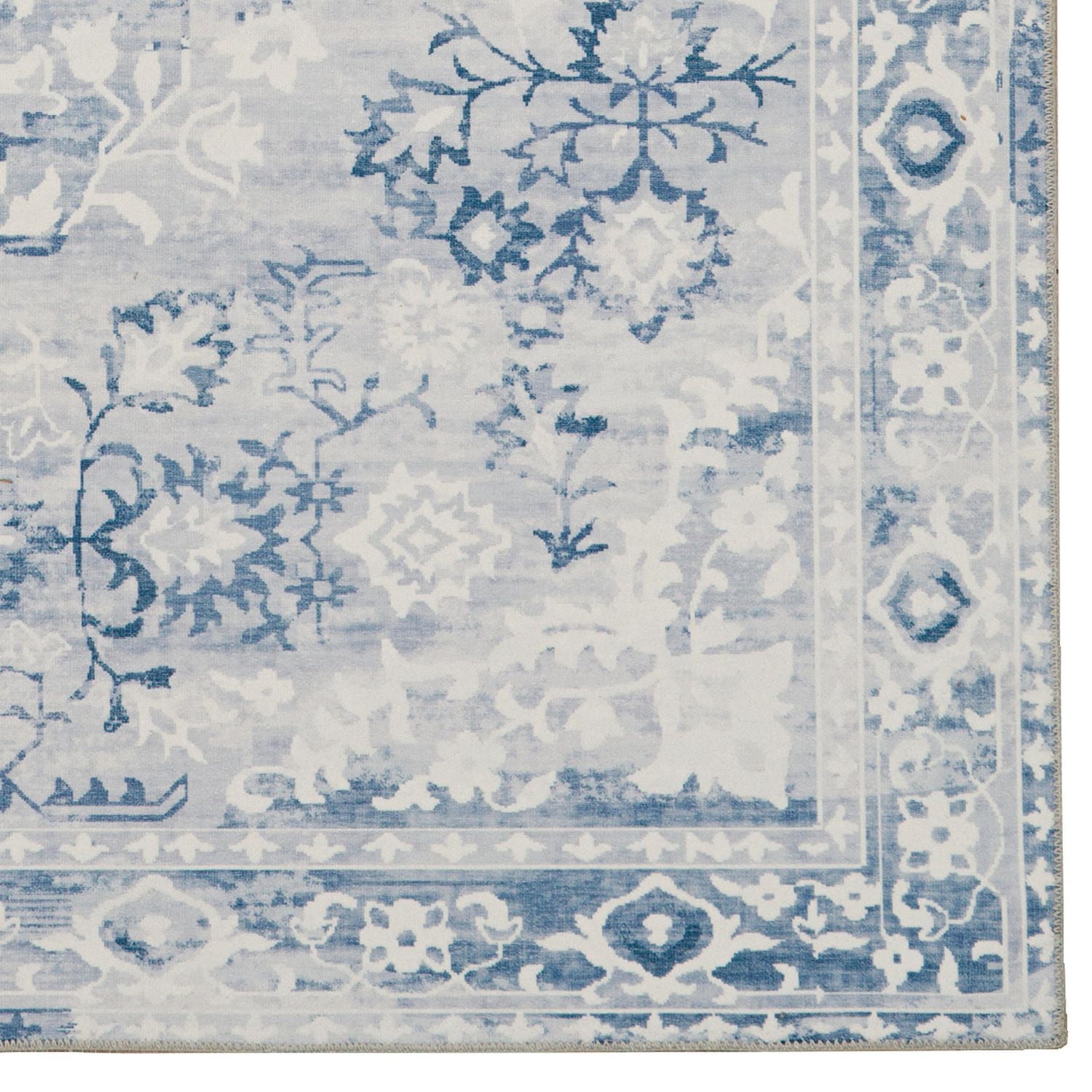 Harris 2' x 3' Washable Accent Rug, Grey and Ivory