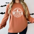 thumbnail image 6 of A Little Witch In All Of Us - Women's Garment Dyed Long Sleeve Graphic T-Shirt, 6 of 13