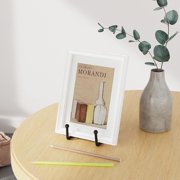 Minorsun Plate Stands for Display 4.5 6 Pack, Book Holder Versatile Metal Tabletop Easels for Pictures Photos Cookbooks Tablets Ceramic Home Decor, Black