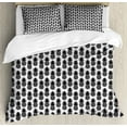 thumbnail image 1 of Pineapple Duvet Cover Set Queen Size, Monotone Exotic Fruits Pattern Composition Simplistic Vegan Illustration, Decorative 3 Piece Bedding Set with 2 Pillow Shams, Charcoal Grey White, by Ambesonne, 1 of 3