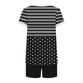 thumbnail image 5 of Conjunto de Pantalones de Cuello Redondo Y Cordón de Manga Corta Impresa para Mujeres Conjunto de Poliéster, Desgaste Casual sin Posicionamiento para Mujeres, 5 of 5